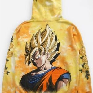 CIVIL REGIME x DRAGON BALL Z EMBROIDERED YELLOW TIE-DYE GOKU HOODIE - MEDIUM NEW